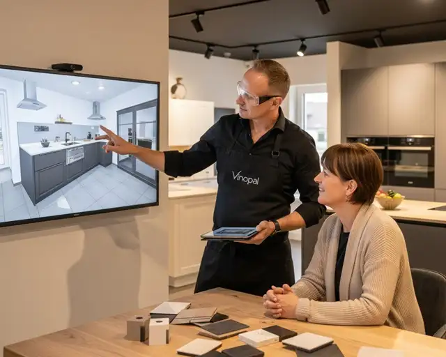 Individuelle 3D-Küchenplanung bei Vinopal – Ihr Fachberater in 91154 Roth zeigt moderne Küchendesigns.